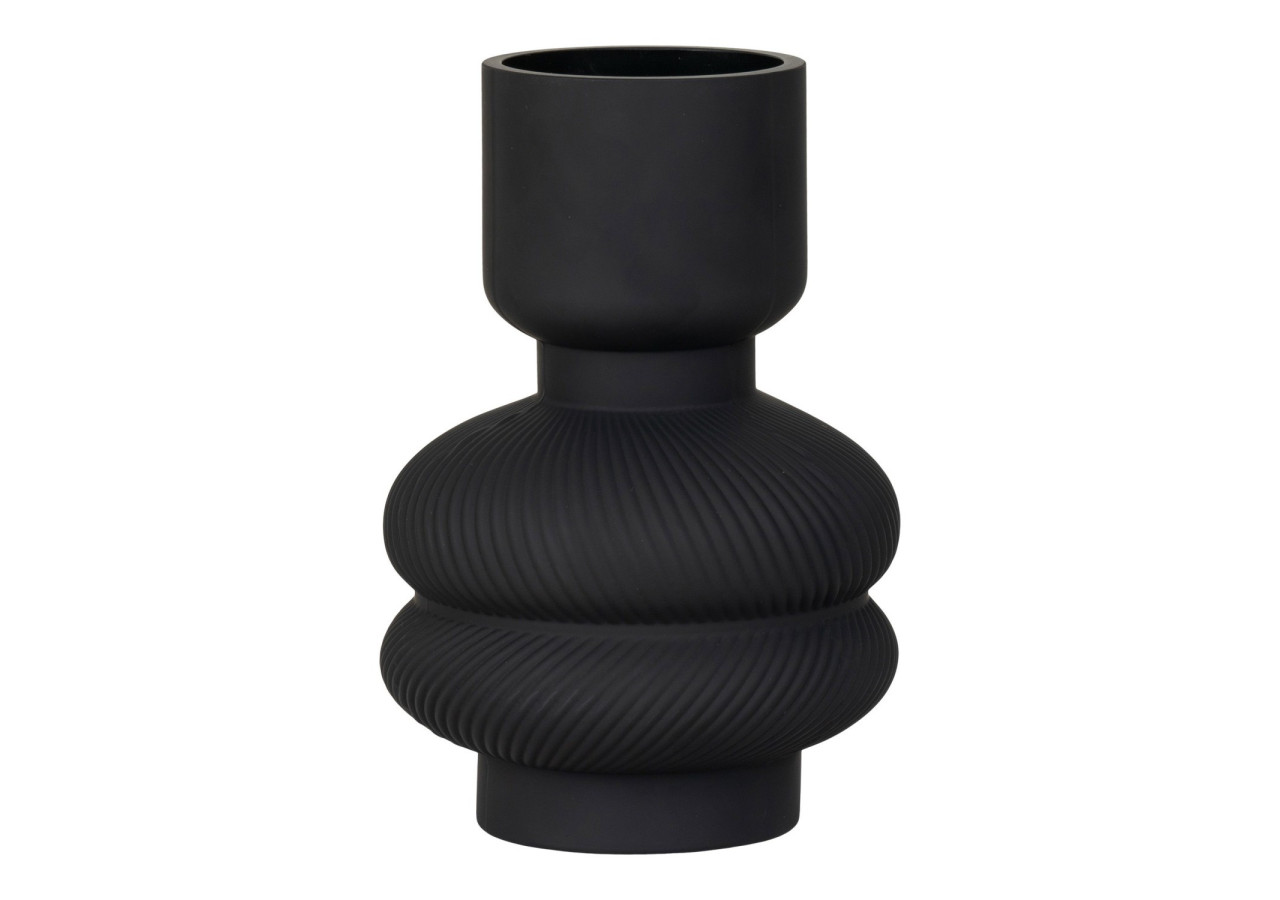 Vase en Verre - Vase rond en verre noir 15x22 cm - 4441315 - House Nordic