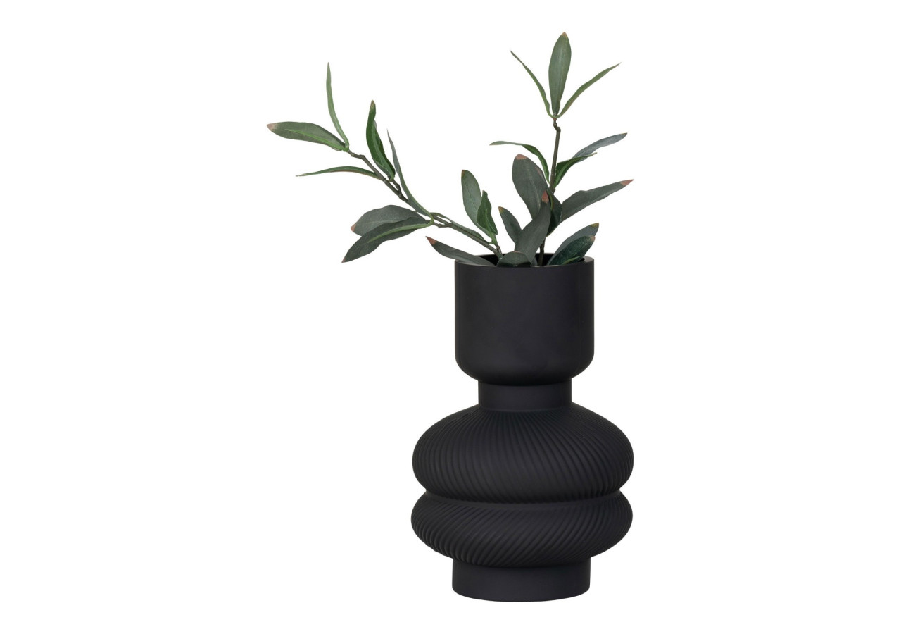 Vase en Verre - Vase rond en verre noir 15x22 cm - 4441315 - House Nordic