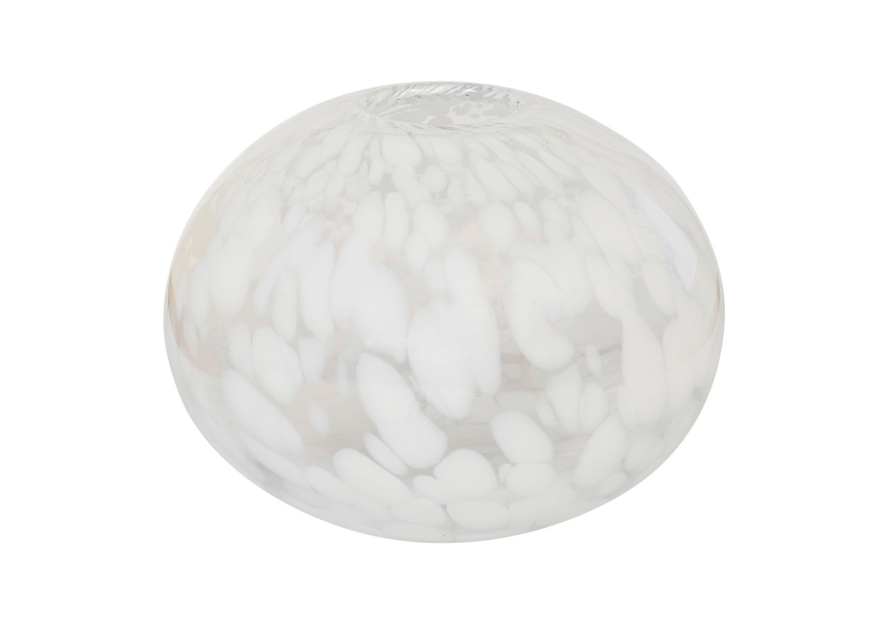 Vase en Verre - Vase en verre soufflé à la bouche avec pois blancs 22x17 cm - 4441340 - House Nordic