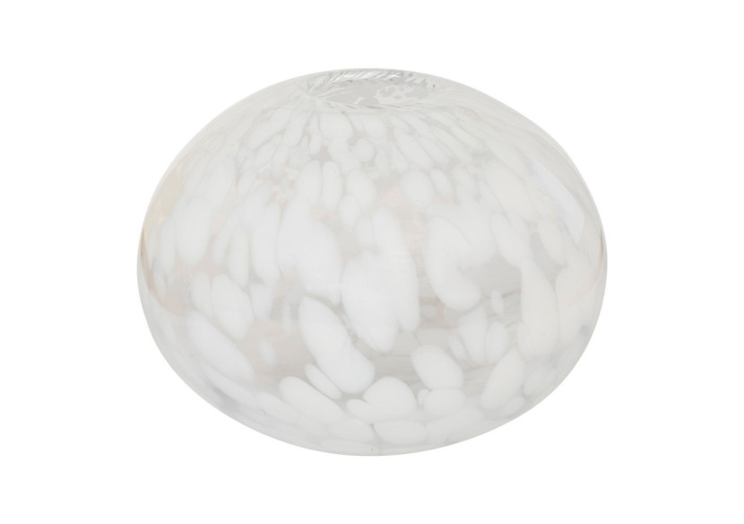 Vase en Verre - Vase en verre soufflé à la bouche avec pois blancs 22x17 cm - 4441340 - House Nordic