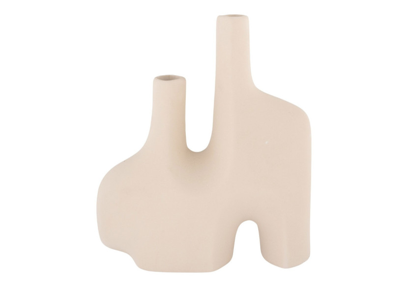Vase en Céramique - Vase en céramique sable avec deux ouvertures 8x23,5x27 cm - 4441700 - House Nordic