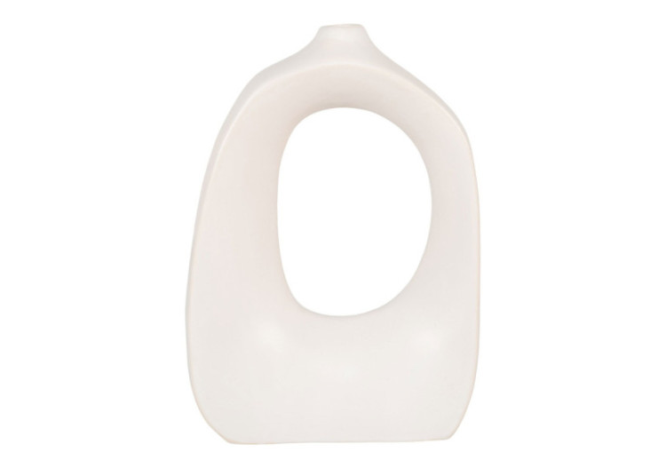 Vase en Céramique - Vase en céramique blanche à forme organique 9x20x27,5 cm - 4441730 - House Nordic