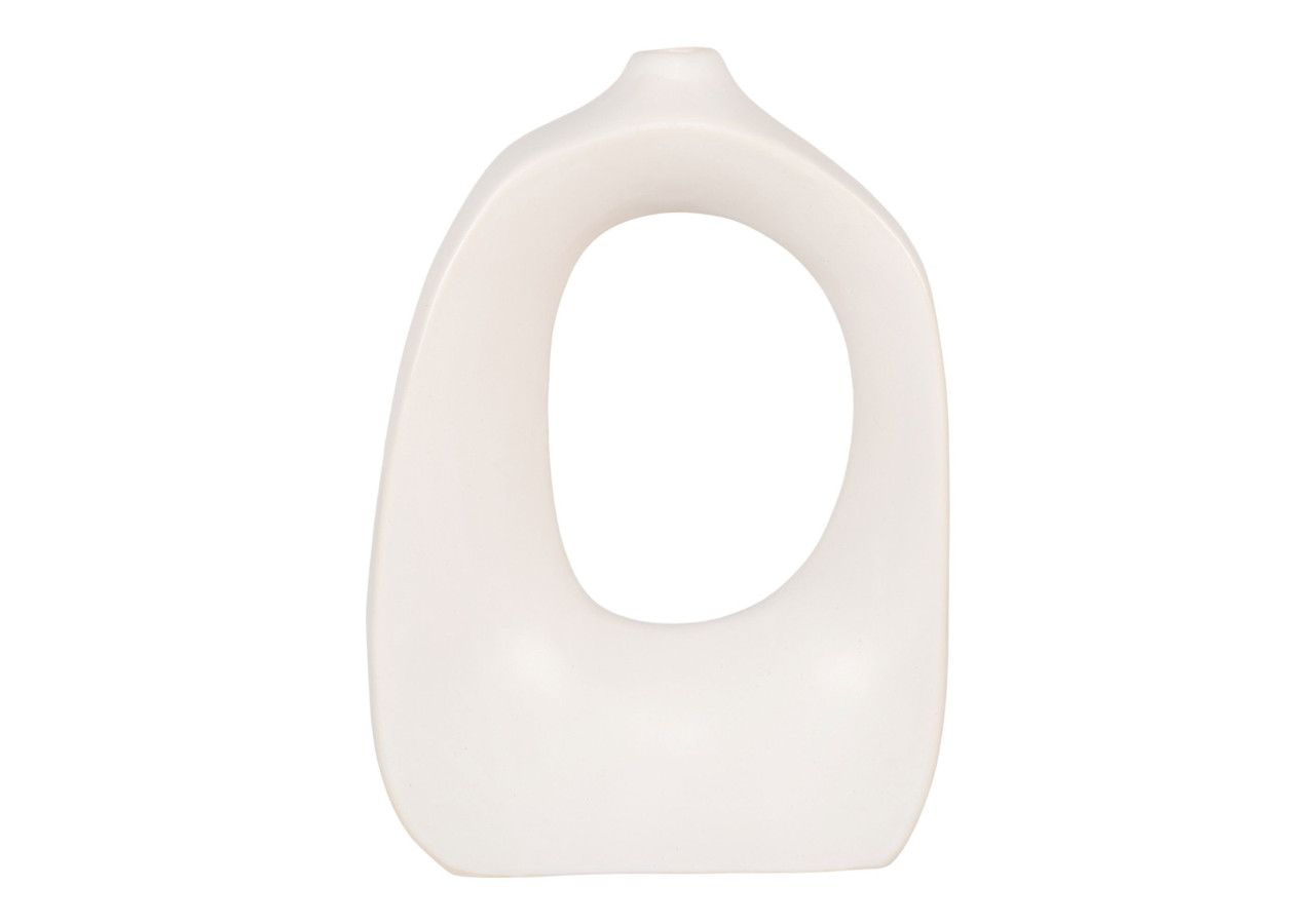 Vase en Céramique - Vase en céramique blanche à forme organique 9x20x27,5 cm - 4441730 - House Nordic