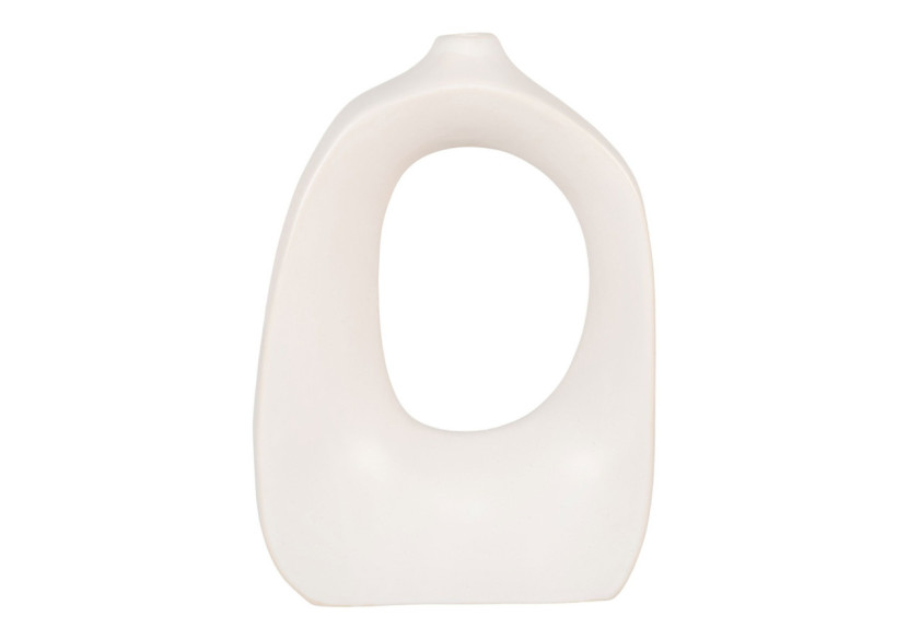 Vase en Céramique - Vase en céramique blanche à forme organique 9x20x27,5 cm - 4441730 - House Nordic