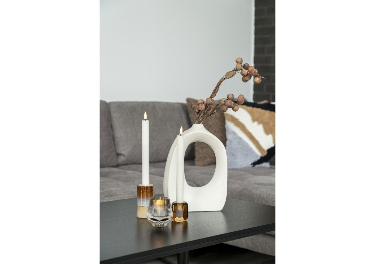 Vase en Céramique - Vase en céramique blanche à forme organique 9x20x27,5 cm - 4441730 - House Nordic