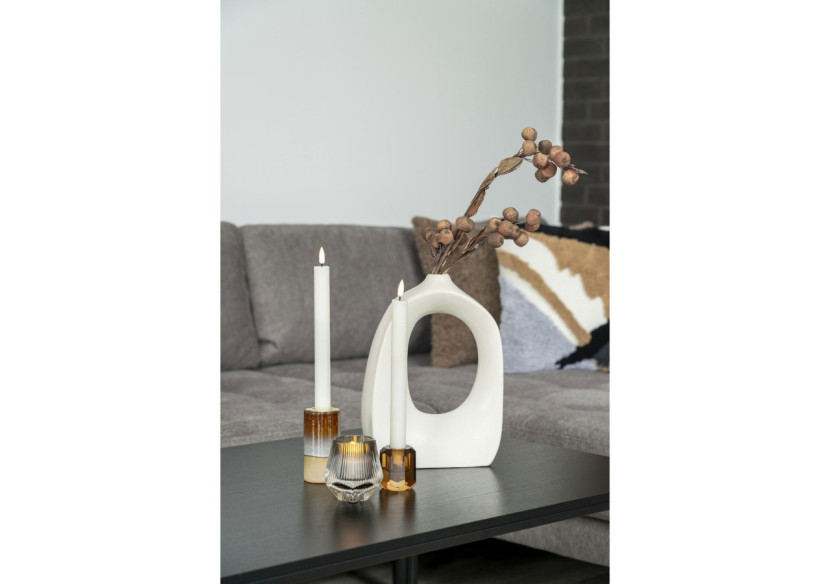 Vase en Céramique - Vase en céramique blanche à forme organique 9x20x27,5 cm - 4441730 - House Nordic