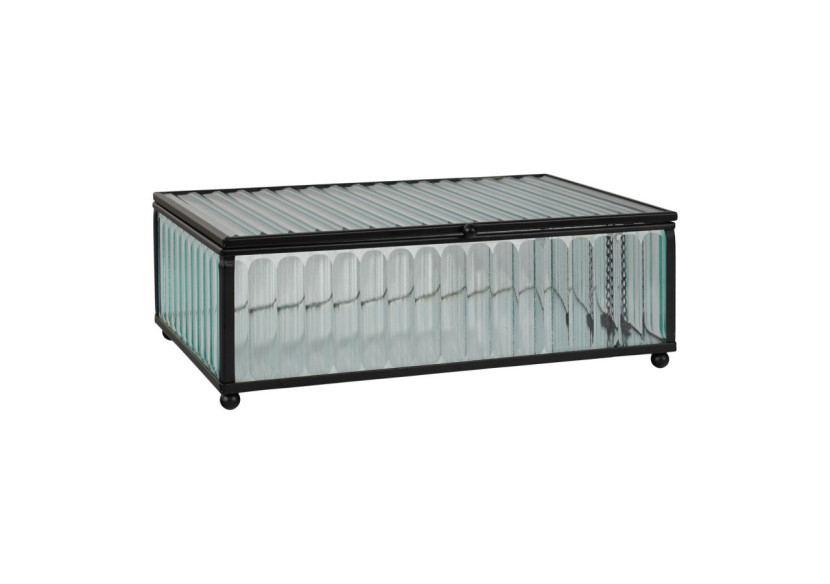 Boîte Santorini - Boîte en verre et métal noir 13x20x7 cm - 4442055 - House Nordic Boîte Santorini - Boîte en verre et métal noir 13x20x7 cm - 4442055 - House Nordic