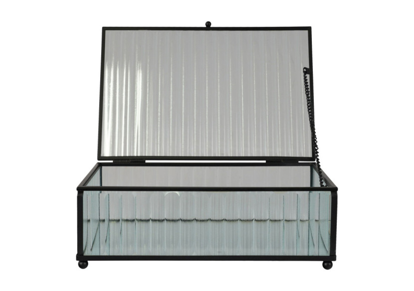 Boîte Santorini - Boîte en verre et métal noir 13x20x7 cm - 4442055 - House Nordic Boîte Santorini - Boîte en verre et métal noir 13x20x7 cm - 4442055 - House Nordic