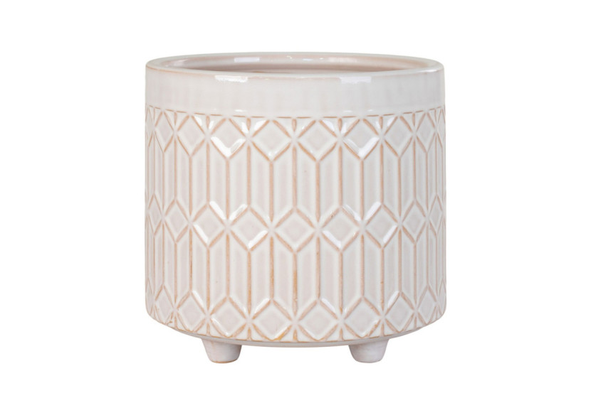 Pots de Fleurs en Céramique - Pot de fleurs en céramique blanche moyen 15,5x16 cm - 4451070 - House Nordic