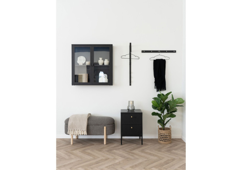 Porte-manteau Padova - Porte-manteau noir avec 5 crochets en métal - 4494050 - House Nordic