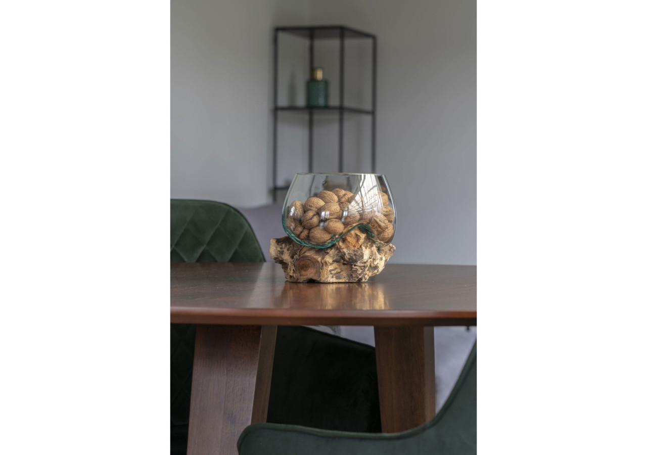 Goutte d'eau San Marino - Décoration en teck et verre 15 x H15 cm - 4501055 - House Nordic