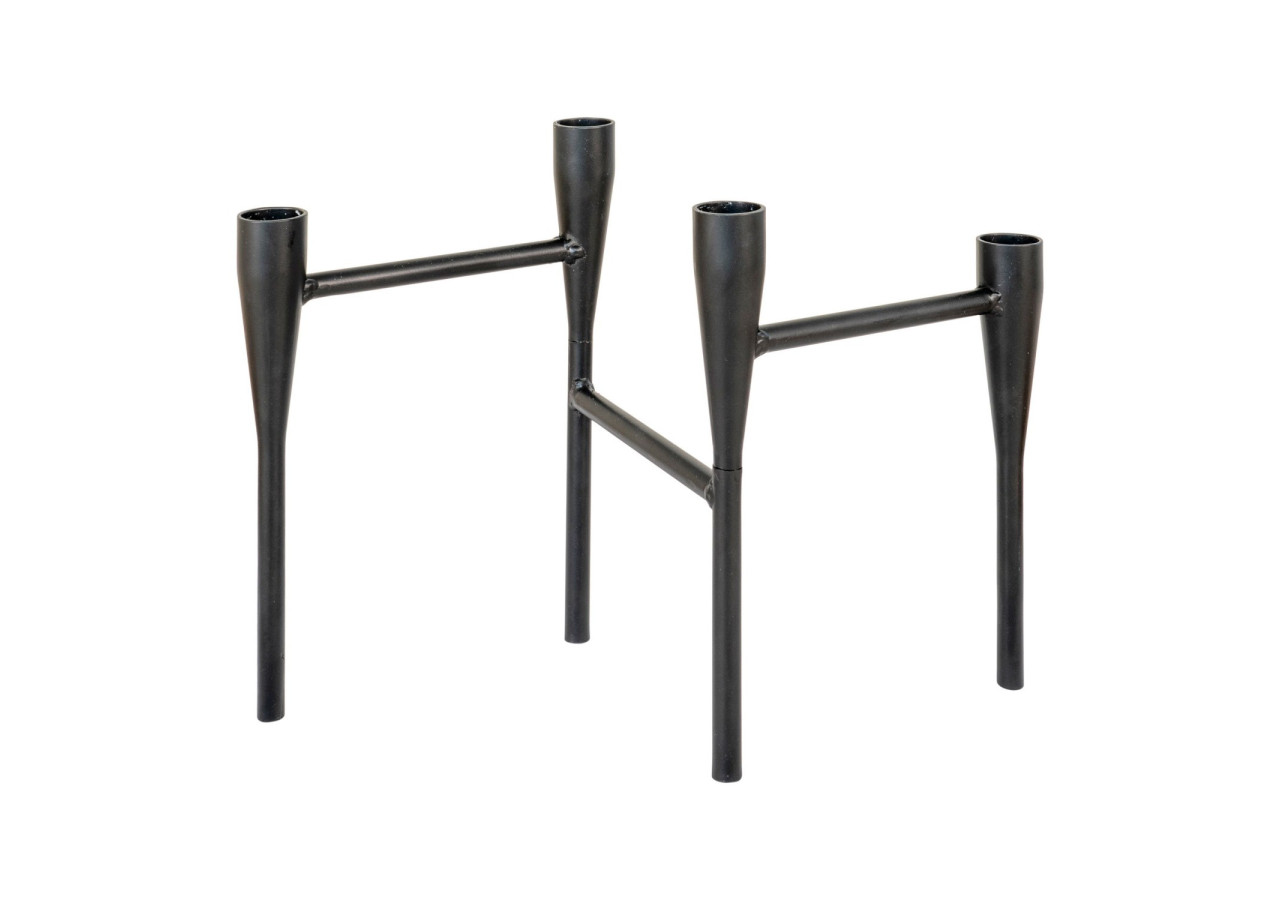 Bougeoir Métallique - Support pour 4 Bougies Noir - 4561160 - House Nordic