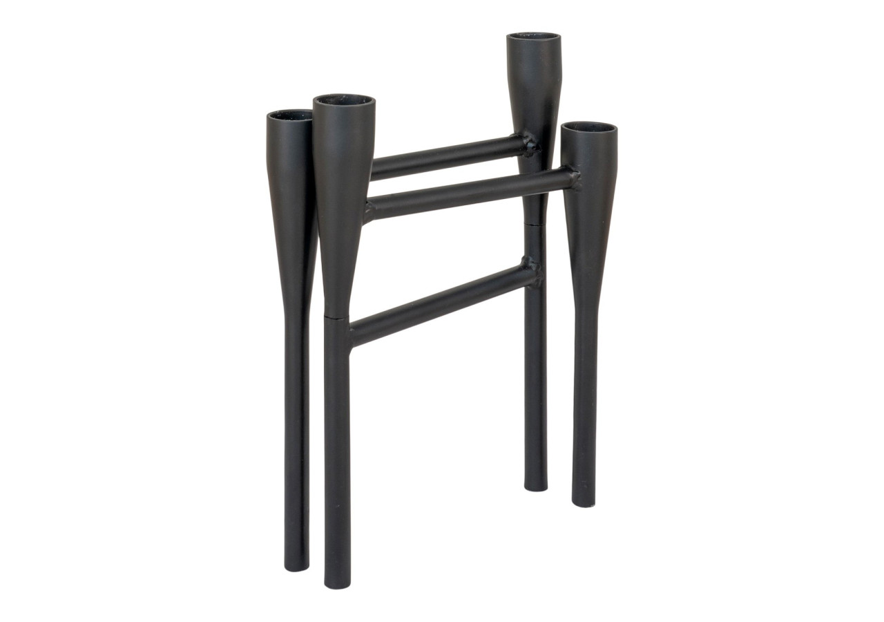 Bougeoir Métallique - Support pour 4 Bougies Noir - 4561160 - House Nordic
