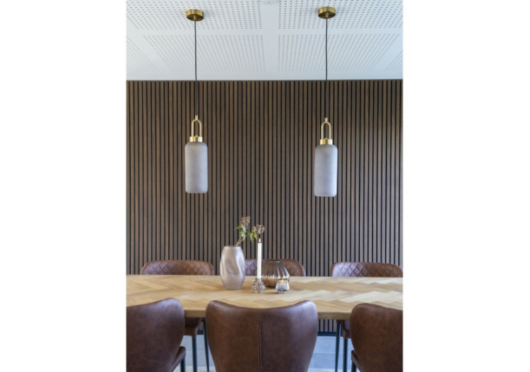 Suspension LUTON - Verre fumé mat et douille en laiton, 150 cm de cordon en tissu - 6406115 - House Nordic 2