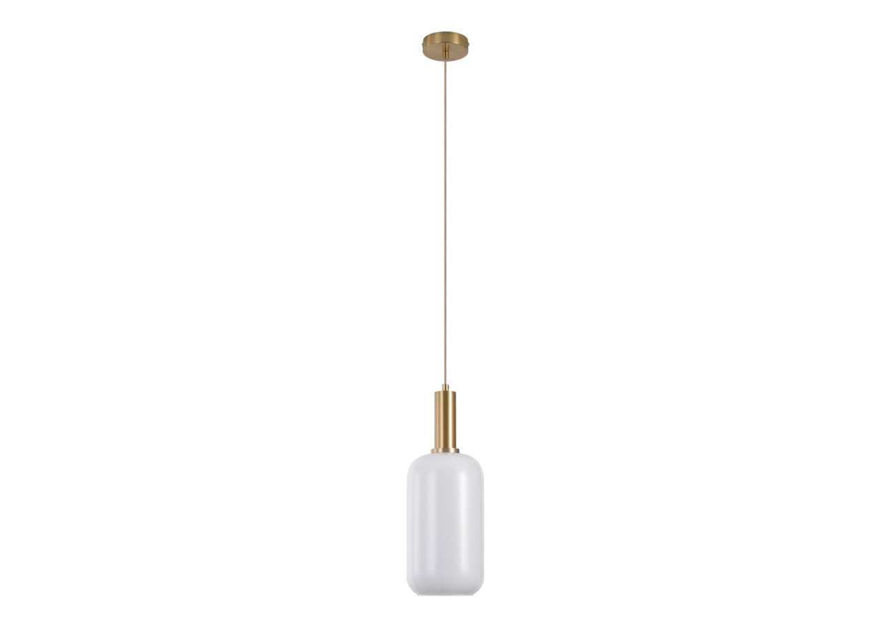 Suspension CHELSEA - Verre blanc et douille en laiton, 150 cm de cordon en tissu - 6406200 - House Nordic