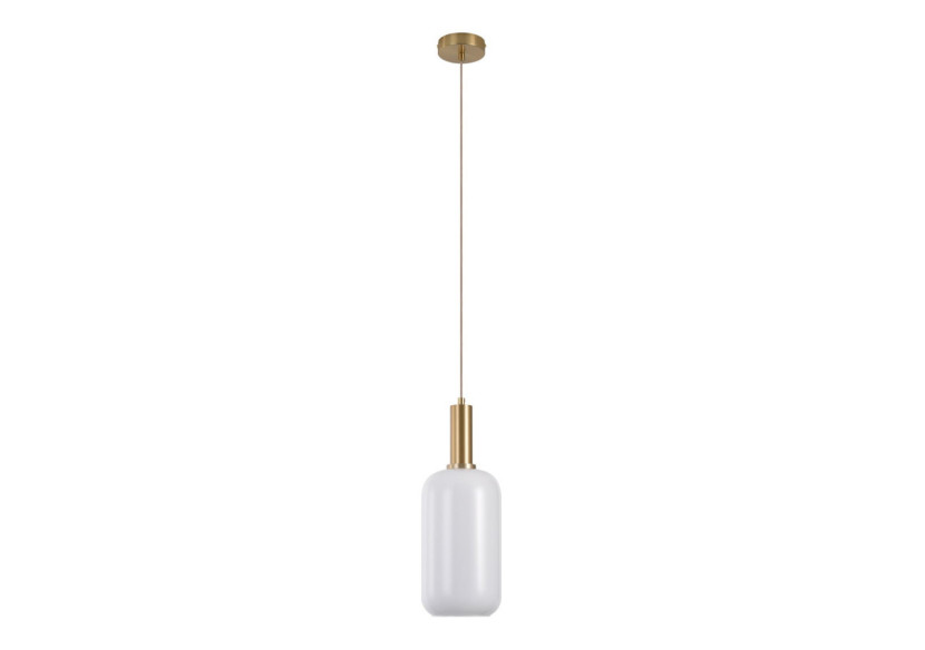 Suspension CHELSEA - Verre blanc et douille en laiton, 150 cm de cordon en tissu - 6406200 - House Nordic