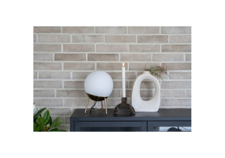 Lampe de Table CHELSEA - Verre blanc et douille en laiton, 150 cm de cordon en tissu - 6406230 - House Nordic 2