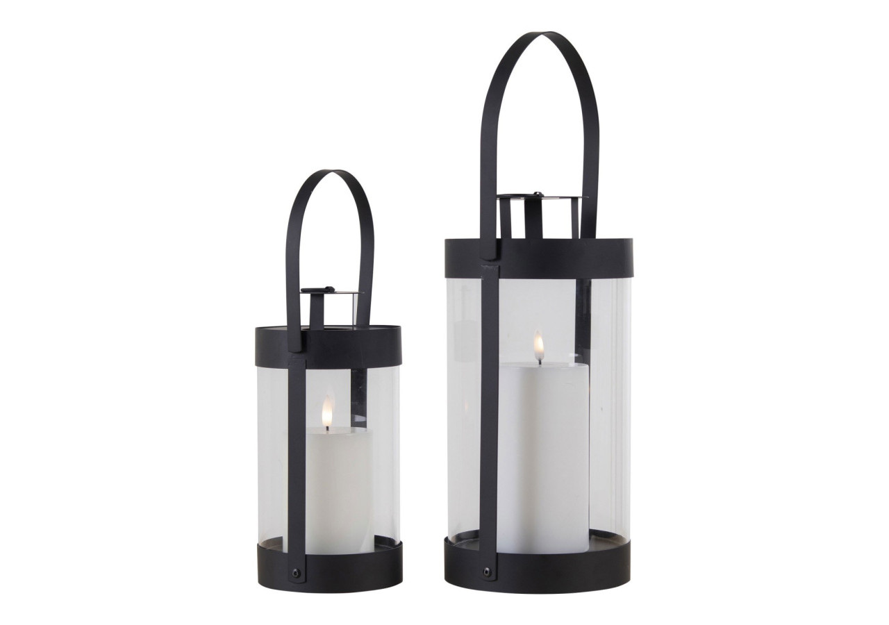 Lanternes BONDI - Ensemble de 2 lanternes rondes noires avec poignée - 6407460 - House Nordic