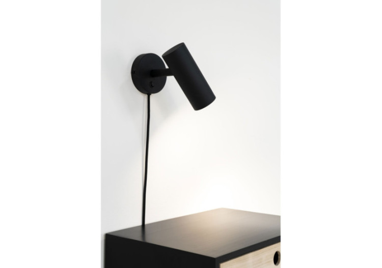 Applique murale PARIS - Modèle noir avec cordon en tissu de 190 cm - 6409105 - House Nordic 2