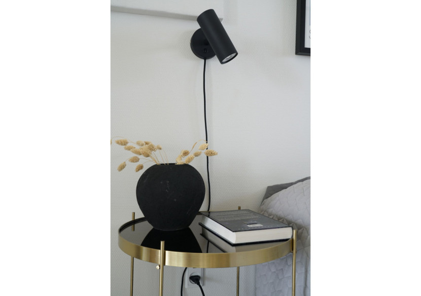 Applique murale PARIS - Modèle noir avec cordon en tissu de 190 cm - 6409105 - House Nordic