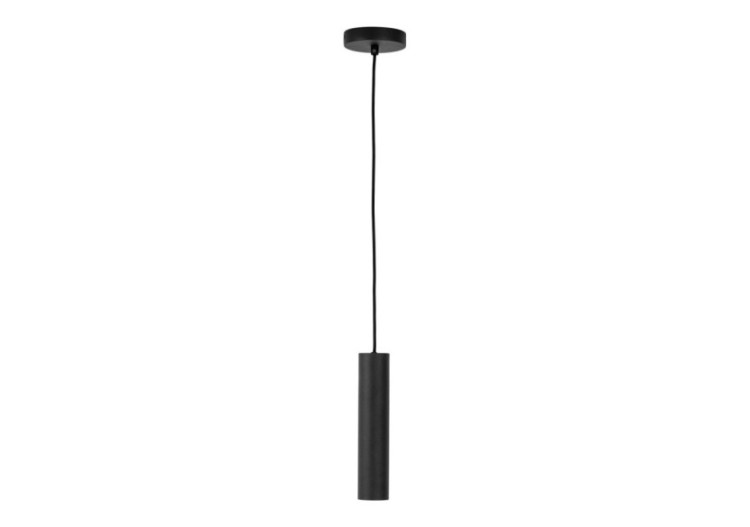 Suspension PARIS - Lampe noire avec cordon en tissu de 120 cm et ampoule GU10/5W LED - 6409107 - House Nordic