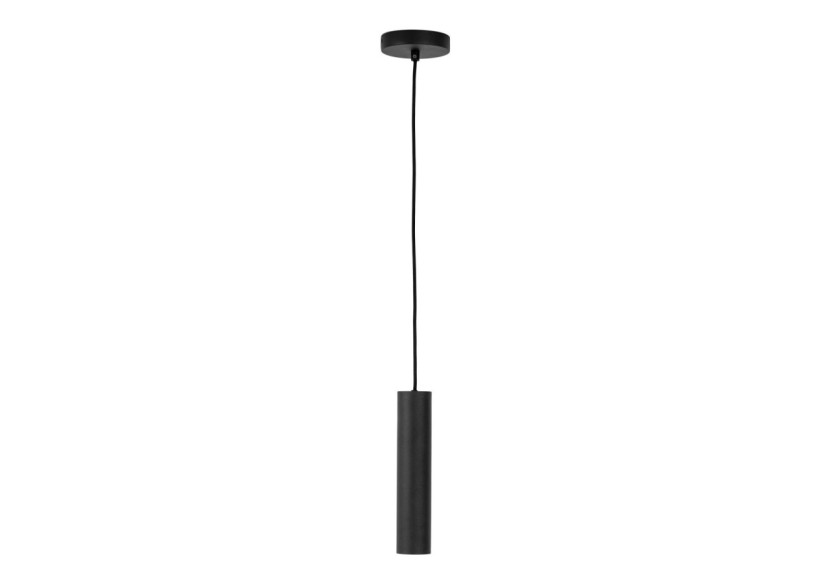 Suspension PARIS - Lampe noire avec cordon en tissu de 120 cm et ampoule GU10/5W LED - 6409107 - House Nordic