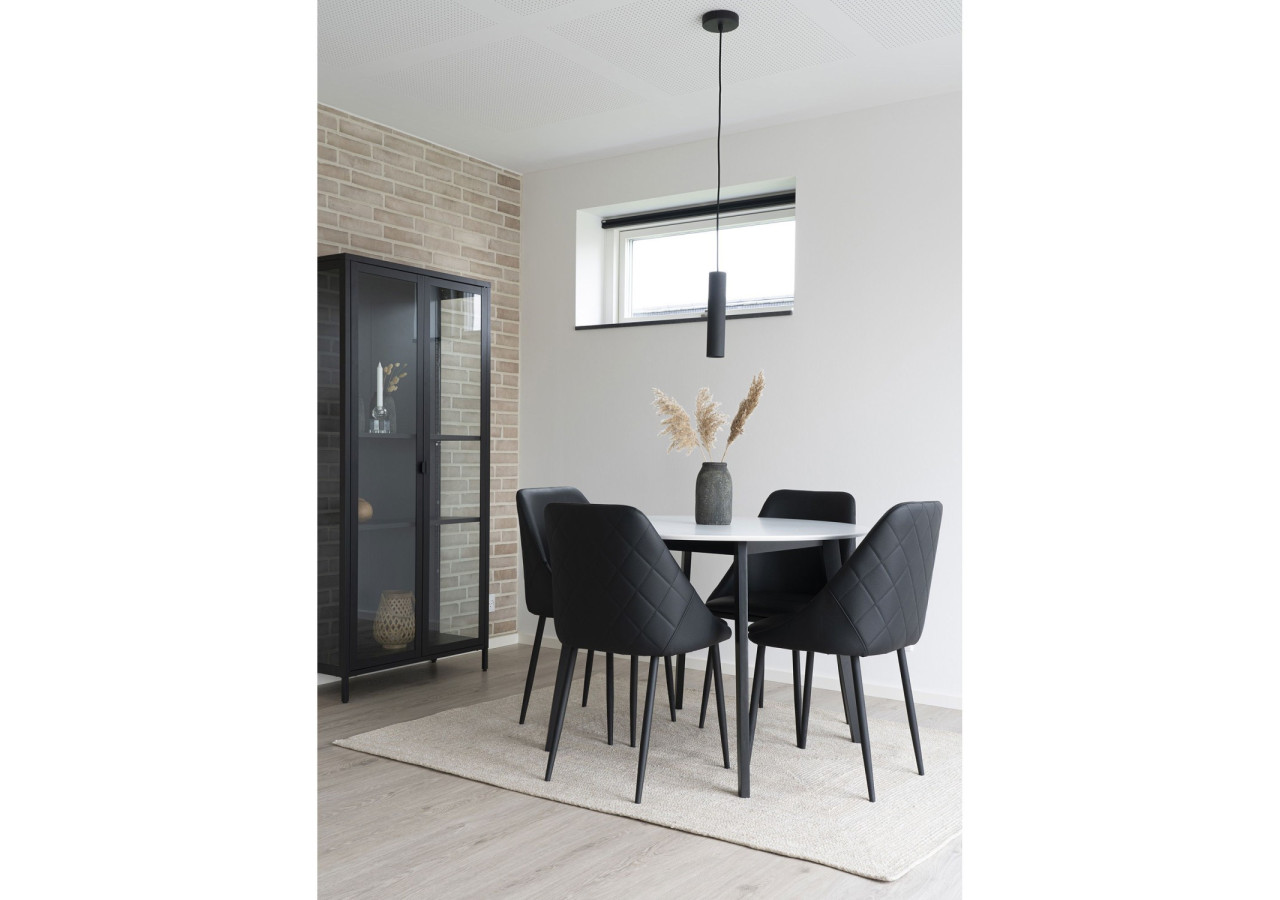 Suspension PARIS - Lampe noire avec cordon en tissu de 120 cm et ampoule GU10/5W LED - 6409107 - House Nordic