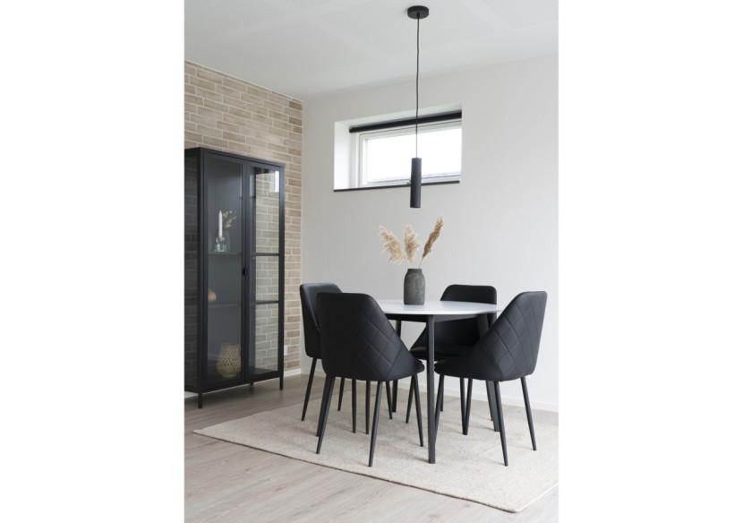 Suspension PARIS - Lampe noire avec cordon en tissu de 120 cm et ampoule GU10/5W LED - 6409107 - House Nordic