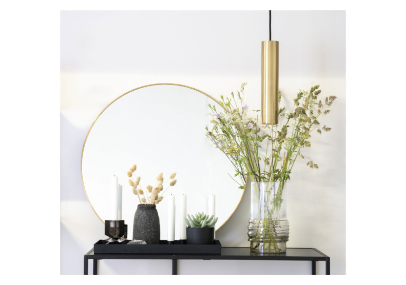 Suspension PARIS - Lampe en laiton avec cordon en tissu de 120 cm et ampoule GU10/5W LED - 6409108 - House Nordic