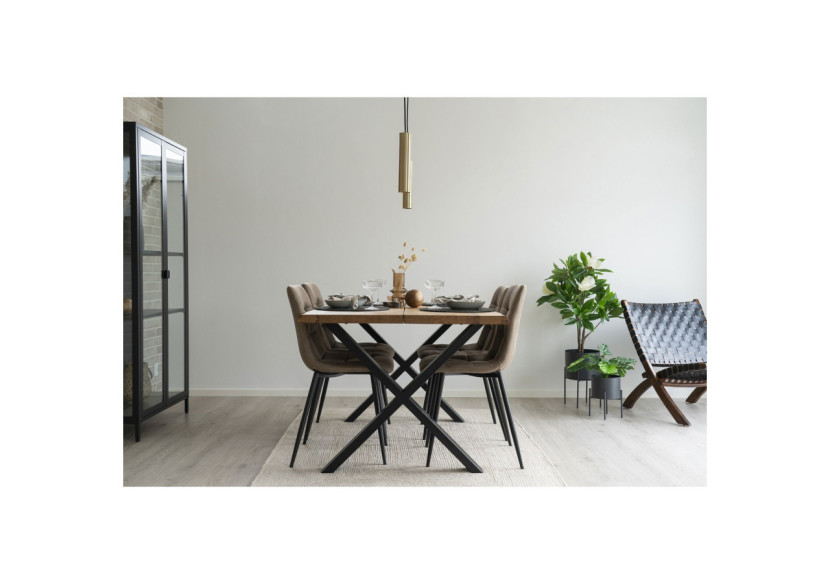 Suspension PARIS - Lampe en laiton avec cordon en tissu de 120 cm et ampoule GU10/5W LED - 6409108 - House Nordic