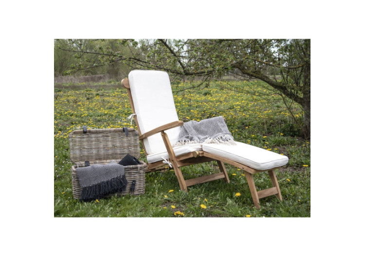 Fauteuil Arrecife - Coussin en coton blanc pour chaise de jardin - 8001120 - House Nordic 2