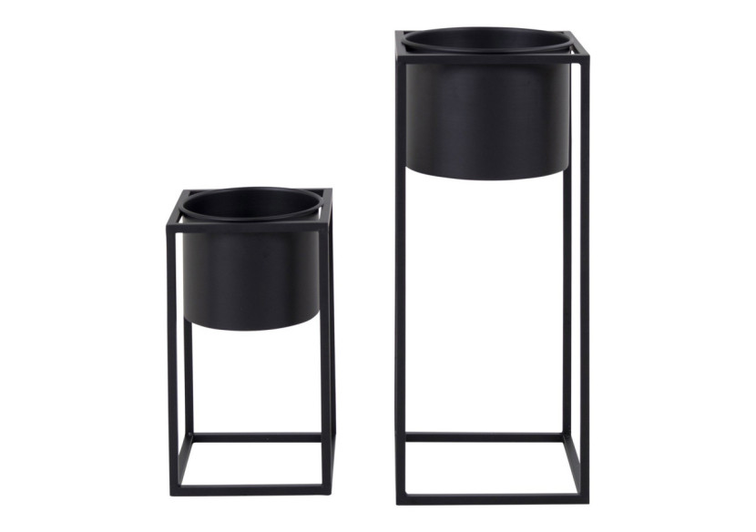 Pots de Fleurs Marla - Ensemble de 2 pots en acier noir - 9001115 - House Nordic