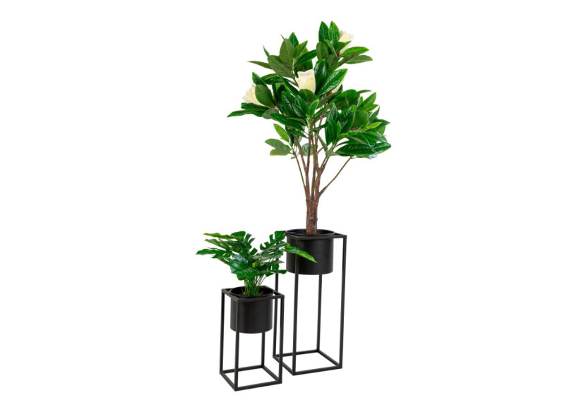 Pots de Fleurs Marla - Ensemble de 2 pots en acier noir - 9001115 - House Nordic