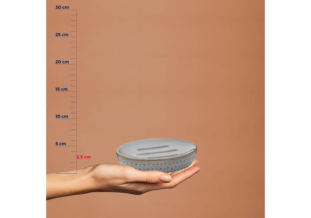 Porte-savon Dots - Design gris-brun, 12 cm - KE 236006 - Kela Badkamer