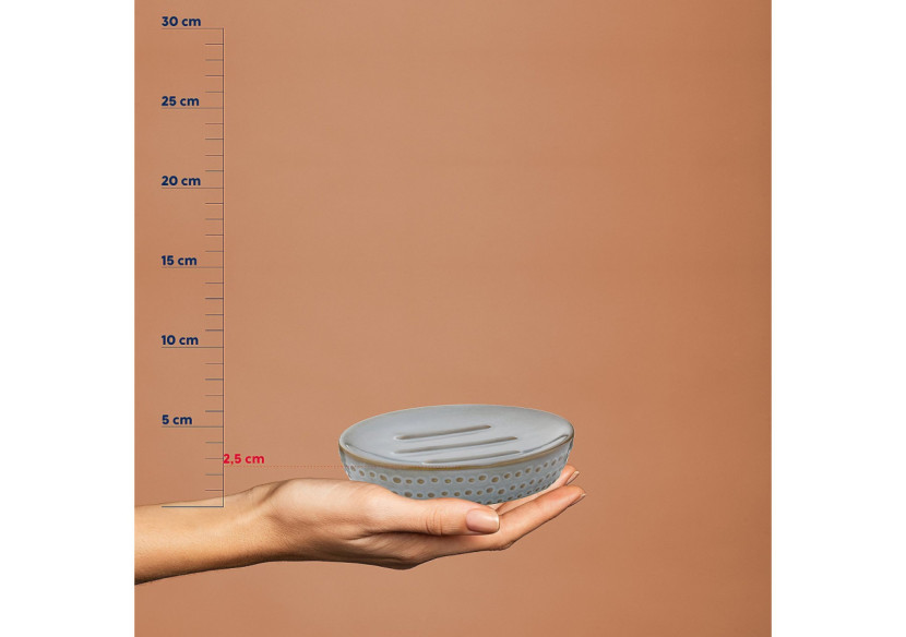 Porte-savon Dots - Design gris-brun, 12 cm - KE 236006 - Kela Badkamer Porte-savon Dots - Design gris-brun, 12 cm - KE 236006 - Kela Badkamer