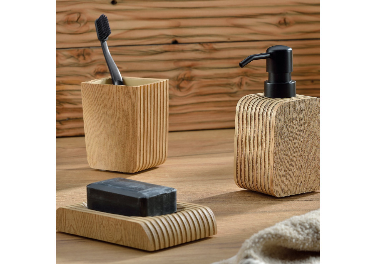 Mug de Salle de Bain Kaiu - Accessoire en plastique design bois 8 x 6 x 9,5 cm - KE 236839 - Kela Badkamer