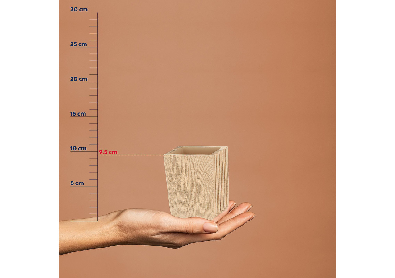 Mug de Salle de Bain Kaiu - Accessoire en plastique design bois 8 x 6 x 9,5 cm - KE 236839 - Kela Badkamer