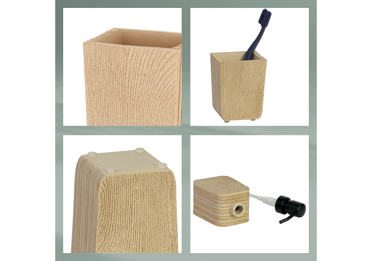 Mug de Salle de Bain Kaiu - Accessoire en plastique design bois 8 x 6 x 9,5 cm - KE 236839 - Kela Badkamer