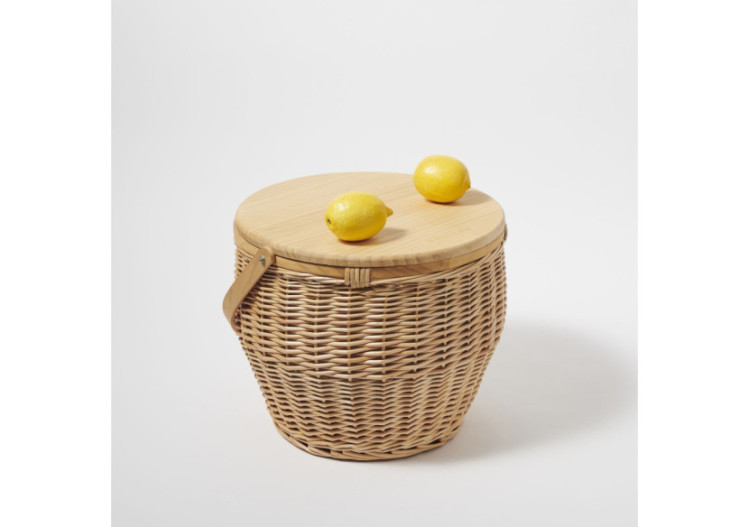 Panier de Pique-Nique et Glacière Sunnylife - 35L rond avec planche à découper - SL 056462 - Sunnylife