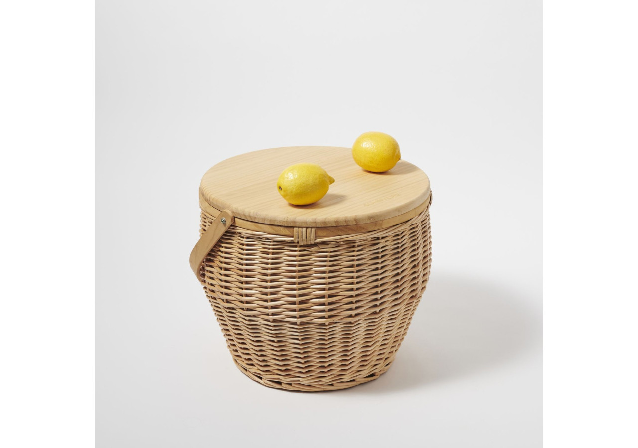 Panier de Pique-Nique et Glacière Sunnylife - 35L rond avec planche à découper - SL 056462 - Sunnylife