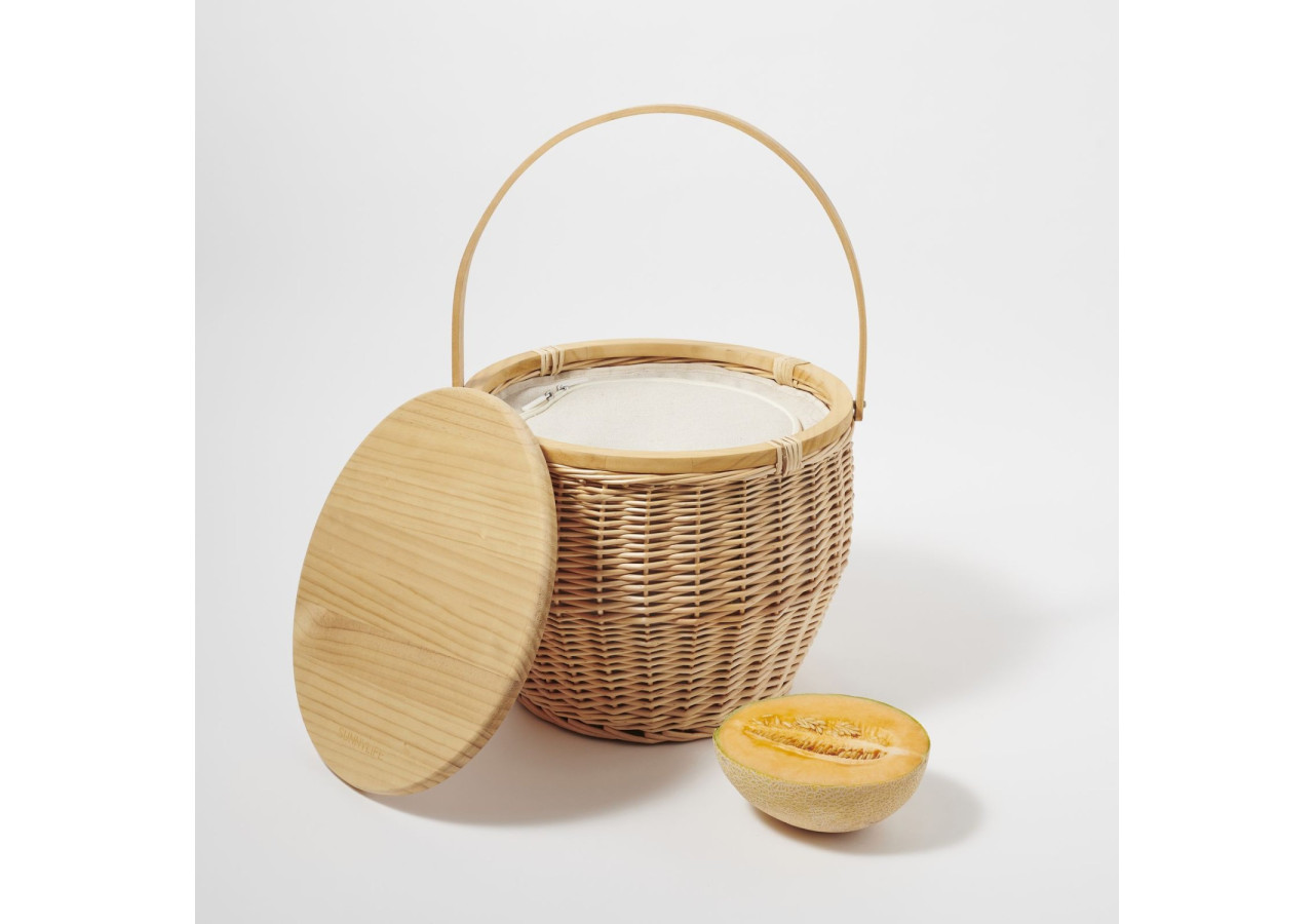 Panier de Pique-Nique et Glacière Sunnylife - 35L rond avec planche à découper - SL 056462 - Sunnylife