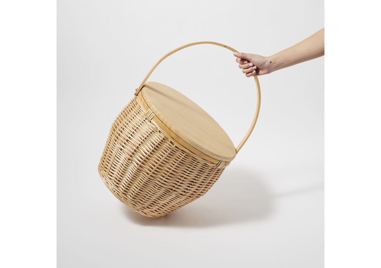 Panier de Pique-Nique et Glacière Sunnylife - 35L rond avec planche à découper - SL 056462 - Sunnylife