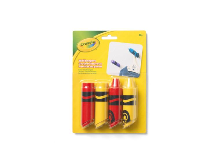 Set de Crochets Muraux Crayola - 4 pièces colorées en forme de craie - RC 033248 - Crayola 2