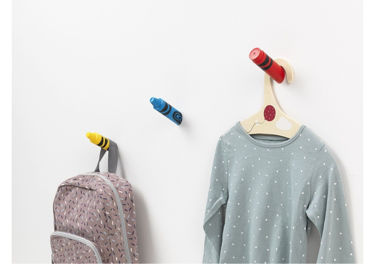 Set de Crochets Muraux Crayola - 4 pièces colorées en forme de craie - RC 033248 - Crayola