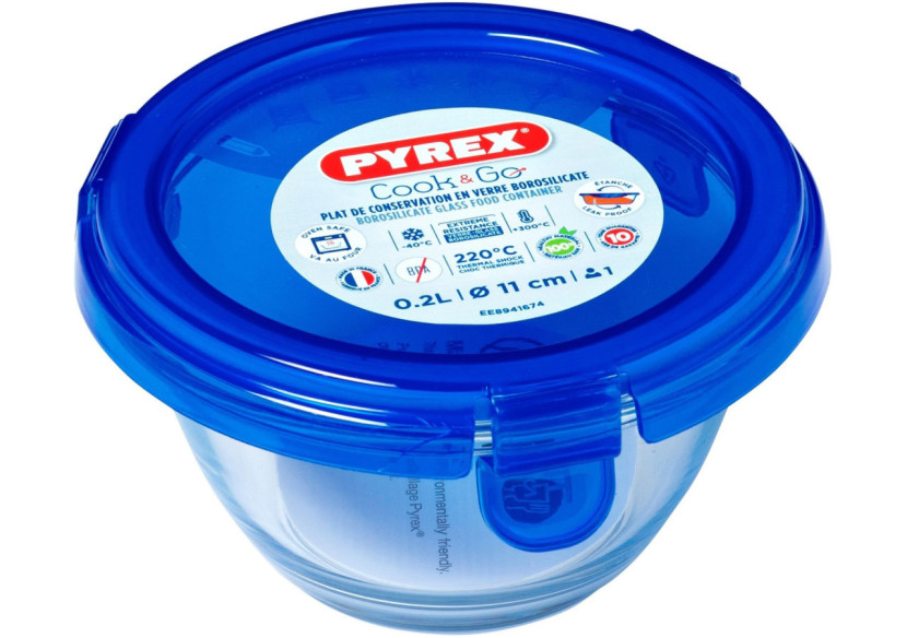 Bac Cuisiner & Emporter Rond avec Couvercle - 0,2 L en Verre Borosilicate - PY 279284 - Pyrex Bac Cuisiner & Emporter Rond avec Couvercle - 0,2 L en Verre Borosilicate - PY 279284 - Pyrex