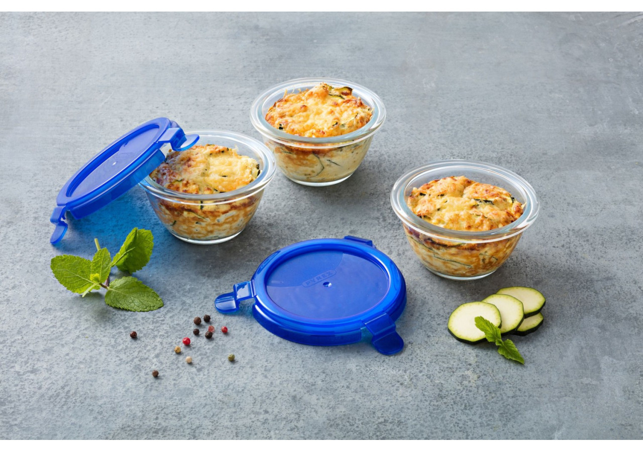 Bac Cuisiner & Emporter Rond avec Couvercle - 0,2 L en Verre Borosilicate - PY 279284 - Pyrex