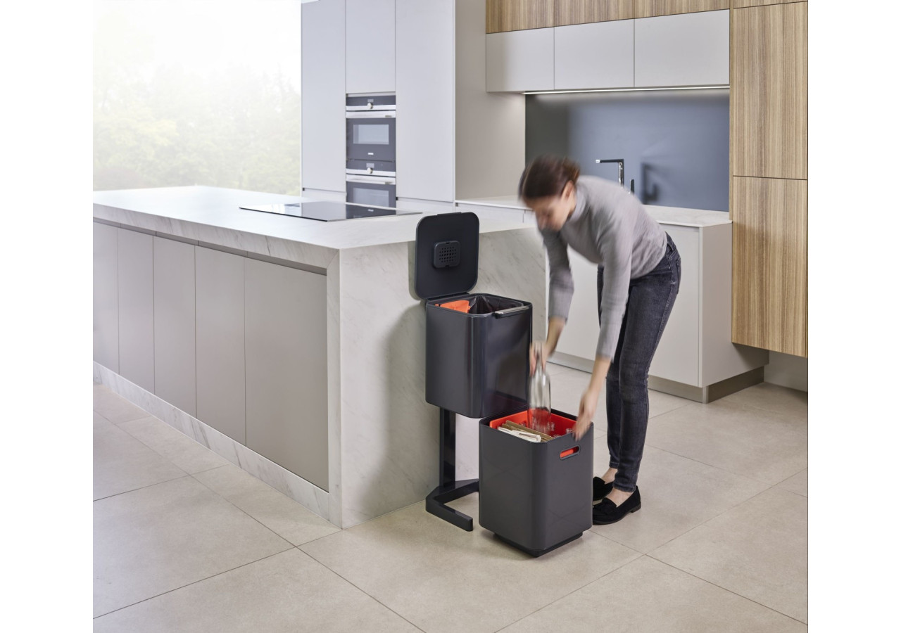 Poubelle Totem Compact 2x20 L - Système de Tri Intelligent - JJ 001068 - Joseph Joseph