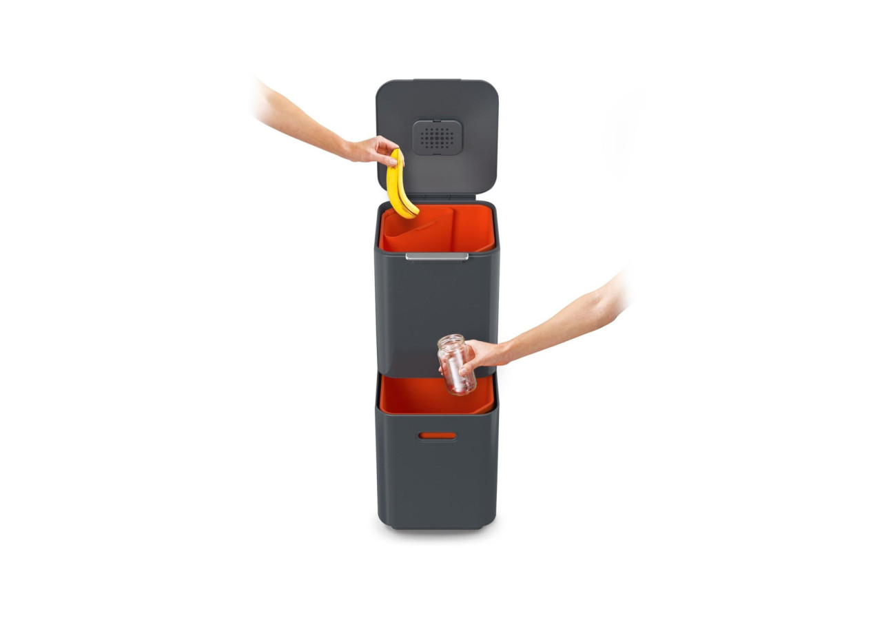 Poubelle Totem Compact 2x20 L - Système de Tri Intelligent - JJ 001068 - Joseph Joseph