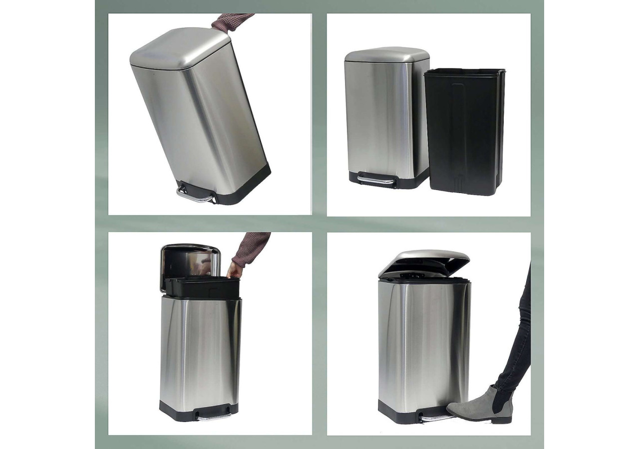 Poubelle Davino avec Pédale - 6 L, Design Élégant - KE 229756 - Kela Badkamer