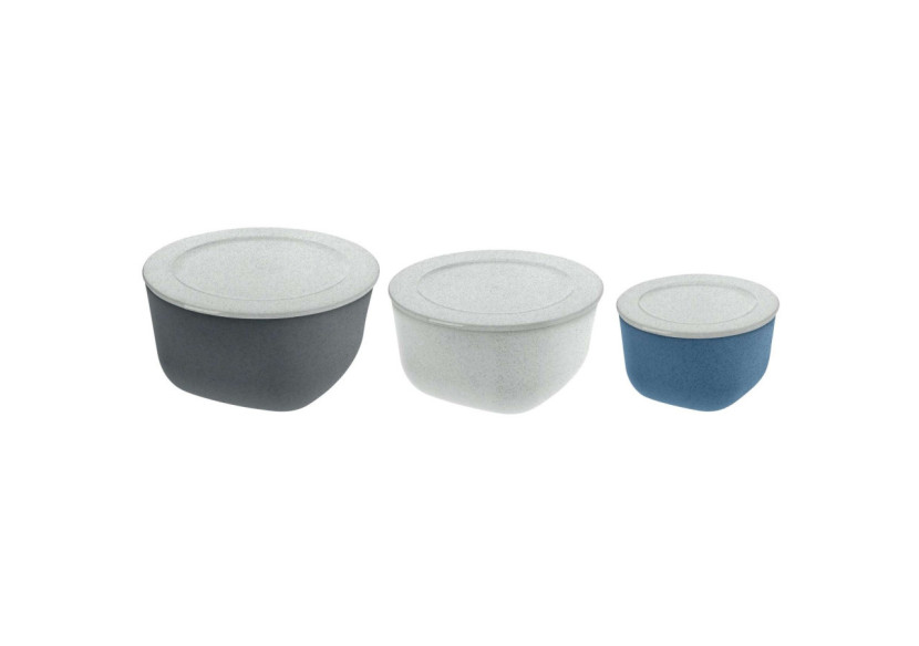 Set de 3 Boîtes Connect Box - Organique Bleu et Gris - KZ 490648 - Koziol